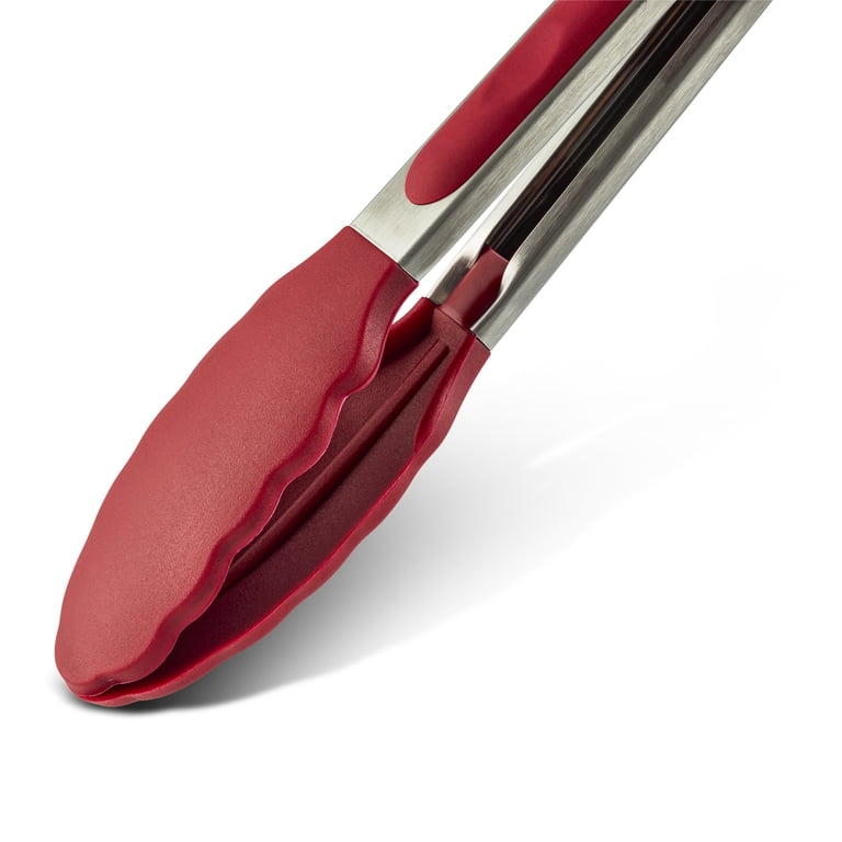 Elements By Thyme & Table Red Silicone Locking Tongs Set of 2 photo 4