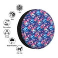 thumbnail image 4 of Fuzoiu Blue Skull Flower Print Universal Spare Tire Cover with Buckle Strap, Waterproof Wheel Covers for Jeep, Trailer, RV, Truck and All Car-14 inch, 4 of 6