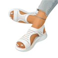 thumbnail image 2 of Domuza Womens Sporty Knit Sandals, Open Toe Slingback Slip-On Shoes, Lightweight Breathable Platform Casual Walking Sandals for 2026 Summer White 9（EU-42）, 2 of 6
