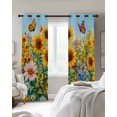 thumbnail image 3 of Spring Yellow Sunflower Blackout Curtains 96 Inches Long for Bedroom, Butterfly Floral Daisy Country Thermal Insulated Room Darkening Black Out Window Curtain Panels Grommet Drapes for Living Room, 3 of 8