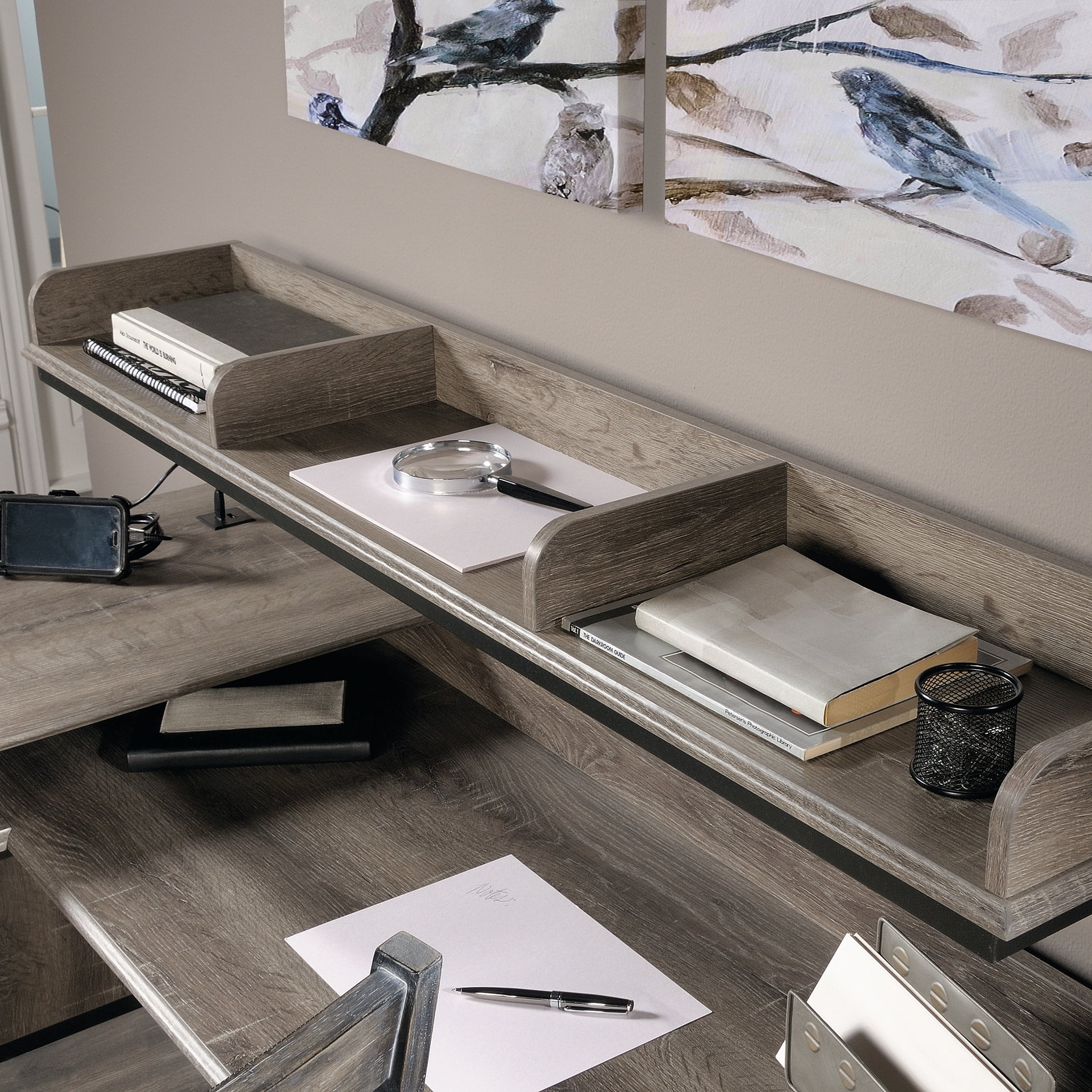 Sauder Canal Street L Shaped Computer Desk, Northern Oak Finish