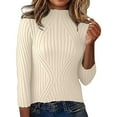 thumbnail image 3 of EDFBUYKRS Female Sweaters Women’S and Women's Plus Cozy Yarn Crewneck Cardigan Sweater with Long Sleeves, Midweight Fall Sweater L, 3 of 8