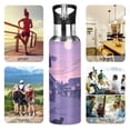thumbnail image 7 of Yayeee 20oz Insulated Water Bottle Double Wall Stainless Steel with Flip Straw Lid, Black Cat Walking, 7 of 7