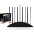 thumbnail image 7 of Zion Judaica Large LED Electric Hanukkah Menorah - New Classic Black & Silver Arch Style Hanukkiah 14" Wide x 12.5" Tall Sleek Landscape Minorah - Chanukah Lights Decorations, 7 of 7