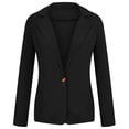 thumbnail image 3 of LoyisViDion Coat Womens Vintage Solid Long Sleeve Notched Cardigan Coat formal Wear Tops Blouse Black 6(M), 3 of 5