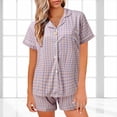 thumbnail image 2 of zuwimk Pajamas Sets For Women,Womens Button Pajamas Set Short Sleeve Sleepwear Soft Pajama Lounge Sets Purple,XXL, 2 of 5
