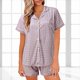 thumbnail image 2 of Gibobby camisón de seda Conjunto de pijamas de mujer Ropa de dormir de satén Lencería sexy Camisa con cuello en V Pantalones cortos Ropa de dormir Ropa de casa (B, L), 2 of 5