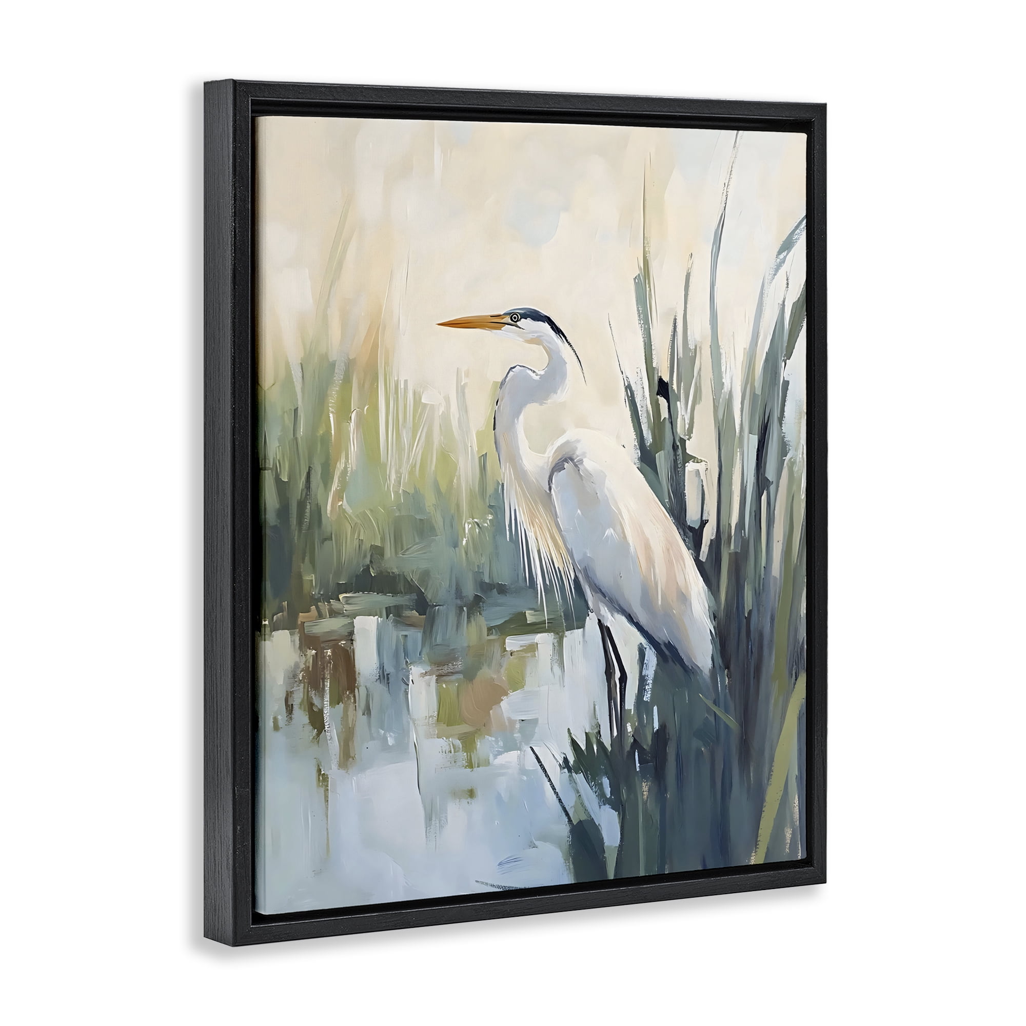Stupell Industries King Of The Marsh Black Framed Floater Canvas Wall Art, design by Creative Studio