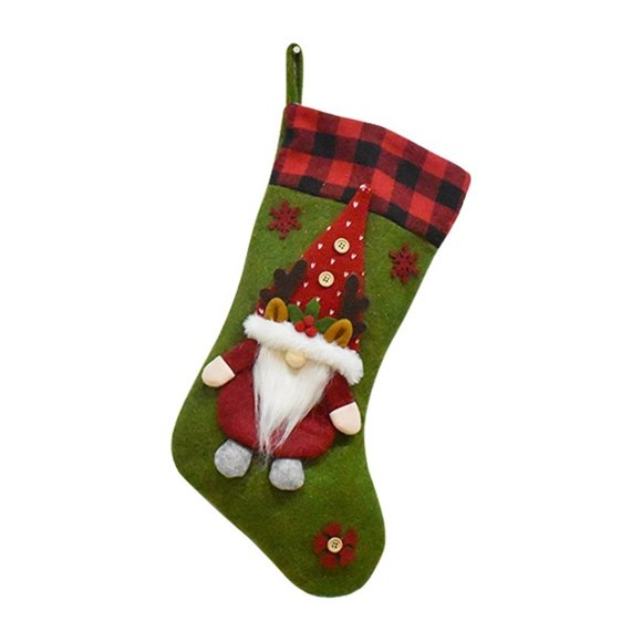 Adorno Navideño Transfronterizo, Regalo de Navidad, Colgante para Calcetín Navideño, Bolsa de Regalo Infantil con Diseño de Dibujos Animados, Muñeco sin Rostro, Calcetín para Dulces