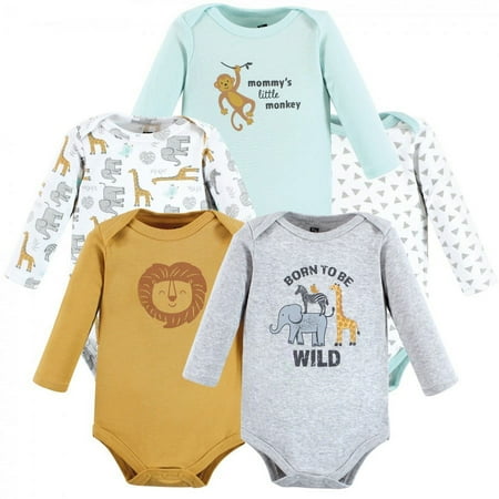 UPC: 0660168183610 | Hudson Baby Infant Boy Cotton Long-Sleeve Bodysuits Little Monkey 0-3 Months