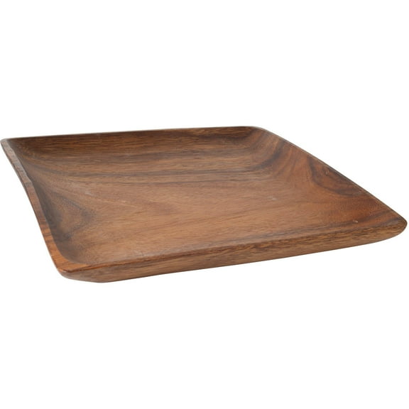 Home Essentials 10 in. Square Wooden Tray One Size Brown