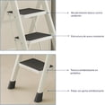 thumbnail image 4 of Set de 2 Escaleras Plegables Multifuncionales Bluelander, Tubular 3 Peldaños, Antideslizante, Blanco, 4 of 5