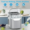 thumbnail image 2 of KNDKO Efficient Portable Countertop Ice Maker: Quick 8-Cube In 6 Mins, Up To 26Lb/Day, 2 Ice Sizes, Perfect For Home/Party/Travel GREY, 2 of 8