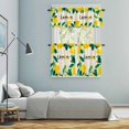 thumbnail image 6 of Summer Lemon Kitchen Curtains Valances and Tiers Set of 3 Yellow Fruit Green Plant Leaf Farm Beige Checkered Tier Curtains and Valance with Rod Pocket for Small Windows, 27.5"x24", 6 of 9