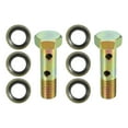 thumbnail image 1 of Unique Bargains 2 Set M8x1 32mm Length Motorcycle 6 Hold Hollow Bolt Screws with Washers Set Metric Thread Bronze Tone, 1 of 7