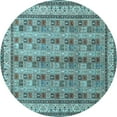 thumbnail image 1 of Ahgly Company Indoor Round Persian Light Blue Traditional Area Rugs, 5' Round, 1 of 4