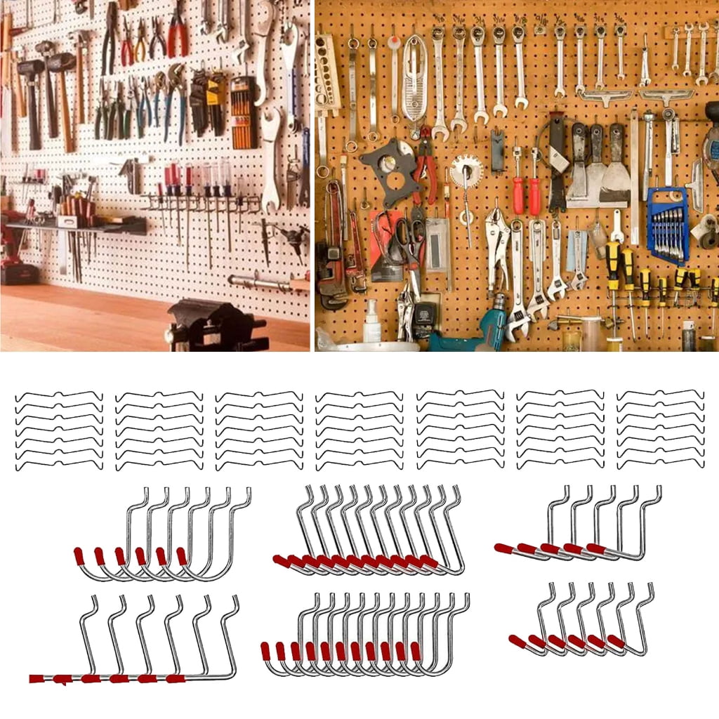 BQBQERT Professional 114pc Pegboard Storage with Sturdy Iron Metal Hook for Workshop and Craft Supplies Household