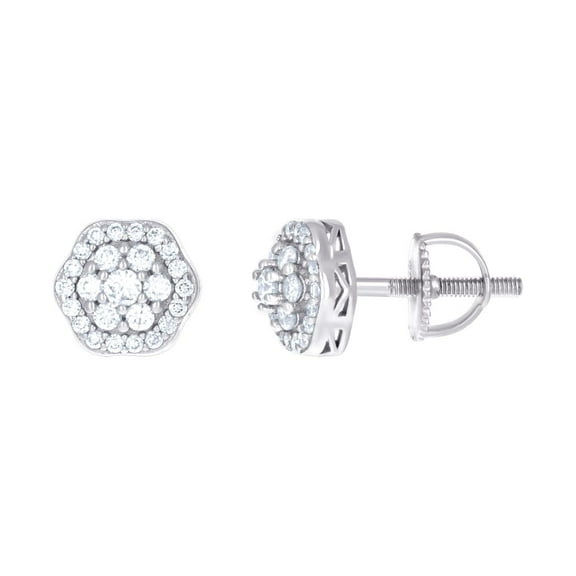 925 Sterling Silver Womens Cubic Zirconia Flower Fashion Stud Earrings Stud Earring for Women