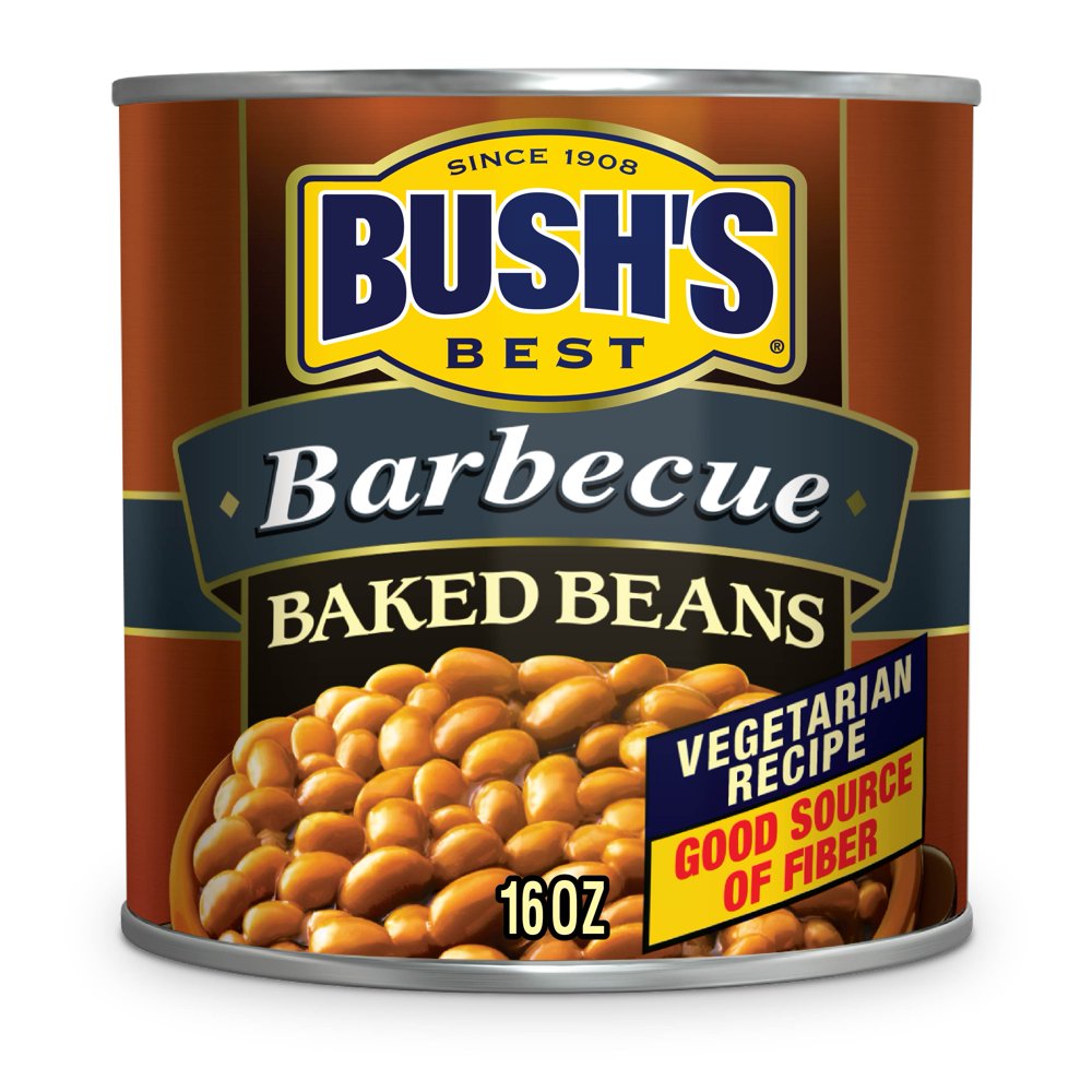 Bush's Barbecue Baked Beans, PlantBased Protein, Canned BBQ Beans, 16
