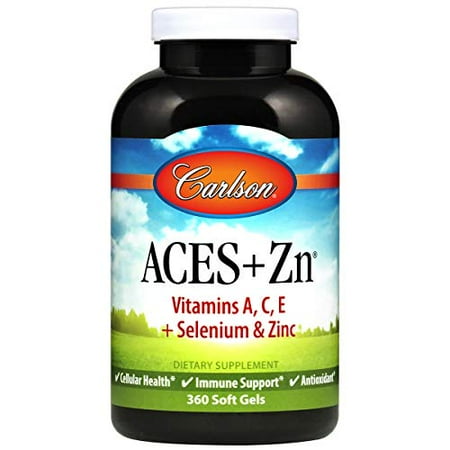 Carlson - ACES + Zn, Vitamins A, C, E + Selenium & Zinc, Thyroid Support, Multivitamin with Zinc, Cellular Health & Immune Support, Selenium Multivitamin, Antioxidant, 360 Softgels