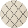 thumbnail image 5 of SAFAVIEH Daley Geometric Plush Shag Area Rug, Ivory/Grey, 6' x 6' Round, 5 of 9
