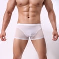 thumbnail image 2 of khonts,Men's Sexy Boxer Briefs See Through Underwear Sheer Mesh Low Rise Underpants White XL, 2 of 7
