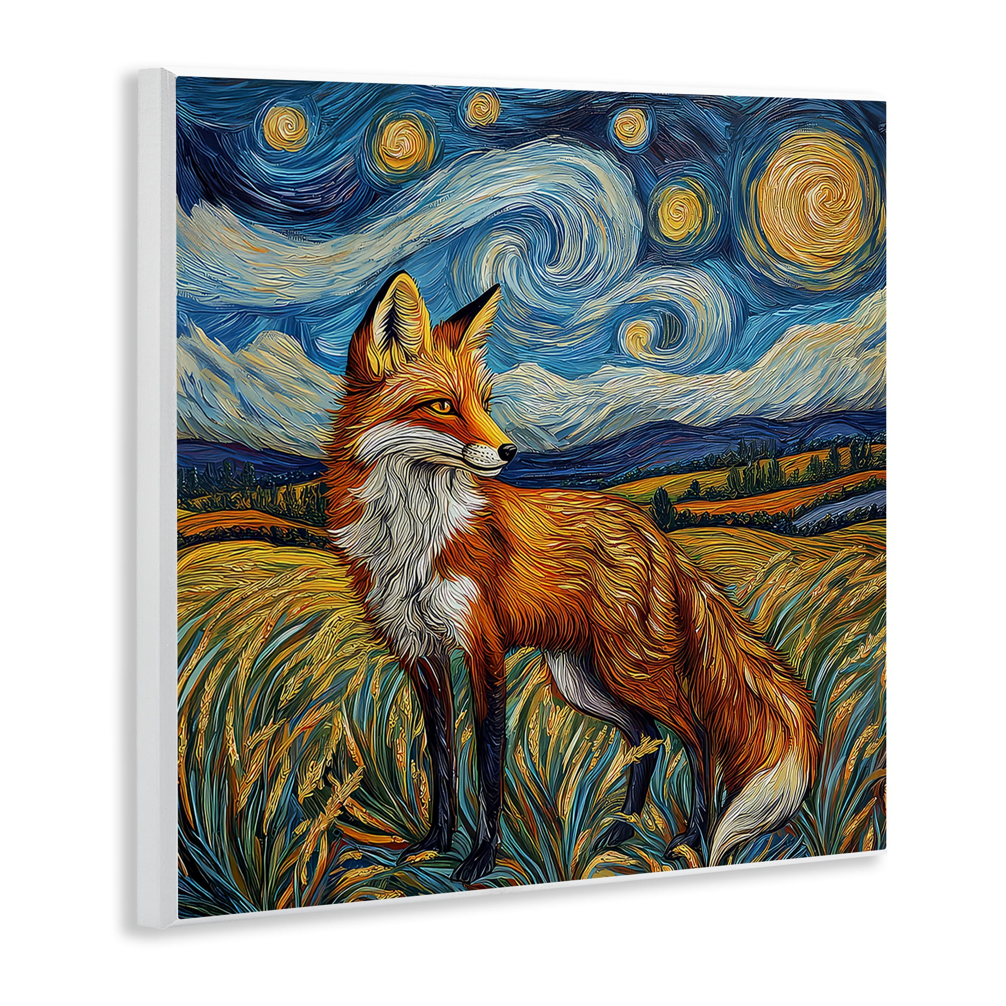Stupell Industries Swirling Impressionist Fox Wall Plaque Art, design by The Wands Want