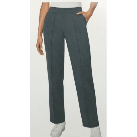 Mondetta Women's Pintuck Straight Leg Pull On Pants Size Medium Blue