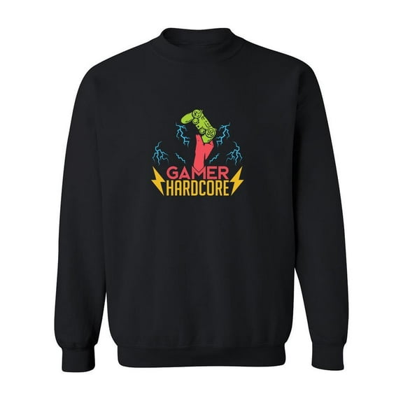 Gamer Hardcore Sweatshirt Men -SPIdeals Designs, Male 4X-Large