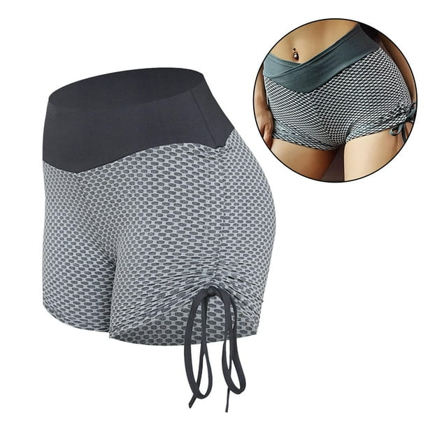 Entrenamiento Pantalones cortos de yoga para mujeres, Scrunch Levantamiento de glúteos Yoga Leggings deportivos cortos de cinturo Pantalones cort L Salvador Shorts de yoga de cintura alta