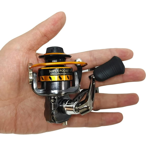 Mini 150 Compact Metal Fishing Spinning Reel, All-Metal Small Pocket  Fishing Spin Wheel for Freshwater and All Season