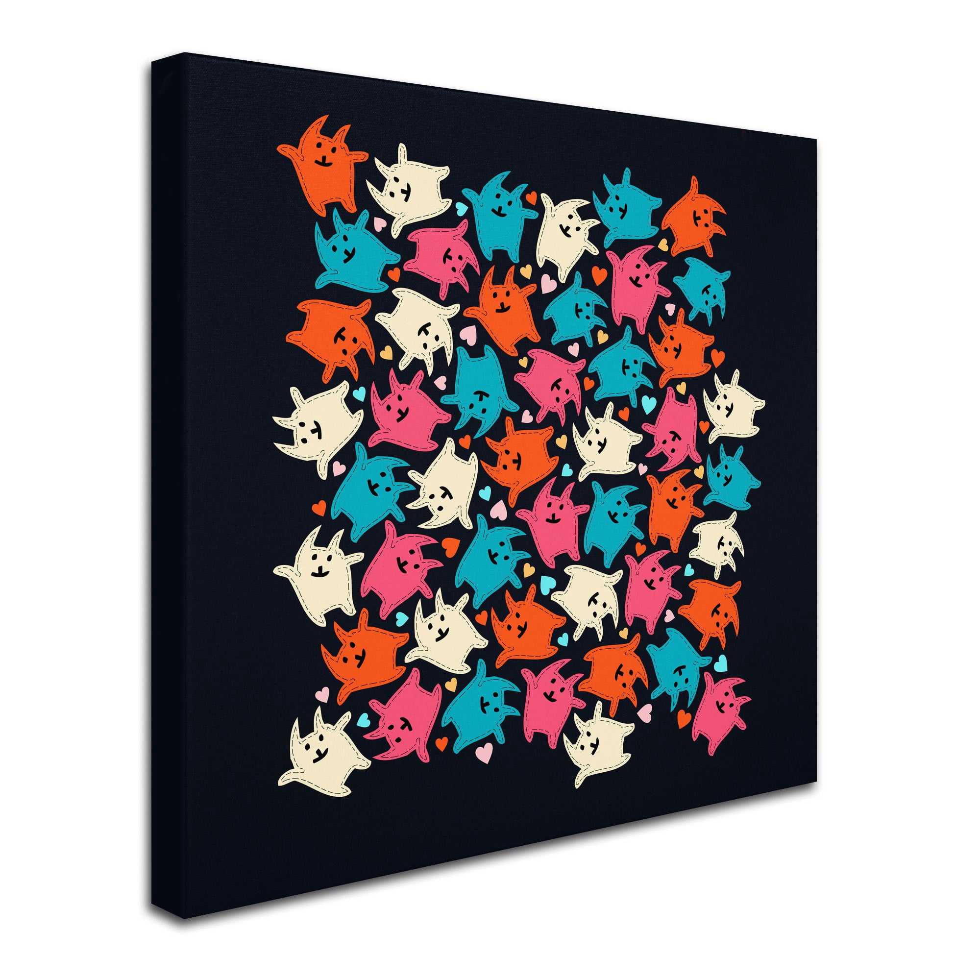 Trademark Fine Art "Tiny Tumbling Kittens" Canvas Art by Carla Martell