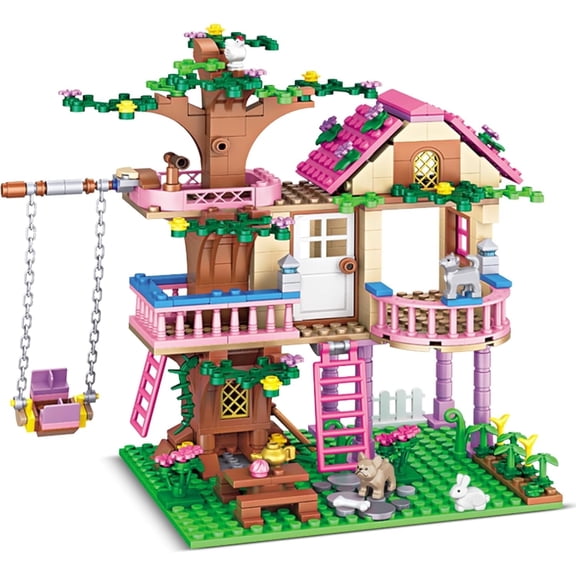 Tree House Building Set Compatible with Lego Friends, 504 PCS Forest House Building Kit Birthday Gift for Kids Girls Boys Age 6-12 Years