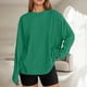 thumbnail image 1 of MHFRRA Camiseta de Manga Larga Oversize de Moda, Informal, Básica, con Cuello Redondo, para Uso Diario. Verde, 1 of 5