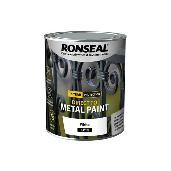 Ronseal - Direct to Metal Paint White Satin 750ml