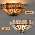 thumbnail image 2 of Tiffany Wall Light Fixture 12" Wide Stained Glass Sconce, 2 of 7