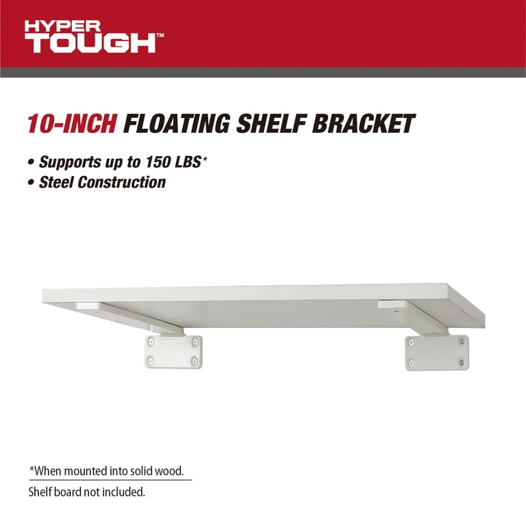 Hyper Tough 10x4 Floating Shelf Bracket, White photo 5