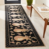SAFAVIEH Chelsea Eldon Bordered Runner Rug, Black, 2'6" x 10'