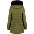 thumbnail image 2 of BodiLover, Women's, Winter Quilted Puffer Short Coat Jacket Plus Sizewith Removable Faux Fur Hood and Zipper, Light Olive, M, 2 of 6