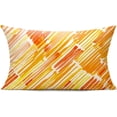 thumbnail image 2 of Yellow Orange Lumbar Throw Pillow Covers 12x20 Outdoor Patio Furniture Bench Couch Geometric Striped Square Indoor Decorative Cushion Cases Abstract Modern Home Decor for Bedroom Sofa Porch Set of 2, 2 of 2