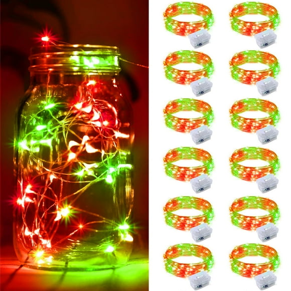 Batería String Lights ZGWJ, 12 unidades, 2,1 m, 20 LED, resistente al agua