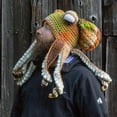 thumbnail image 5 of Novelty Handmade Funny Tentacle Octopus Hat Crochet Cthulhu Beard Beanie Men's Women's Knit Wind Mask Cap Halloween Animal Gift (Red,One Size), 5 of 6