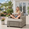 thumbnail image 4 of Ovios 7 Pieces Outdoor Patio Furniture Set All-Weather Rattan Wicker Sectional Sofa and Chairs with Ottomans, Beige, 4 of 9
