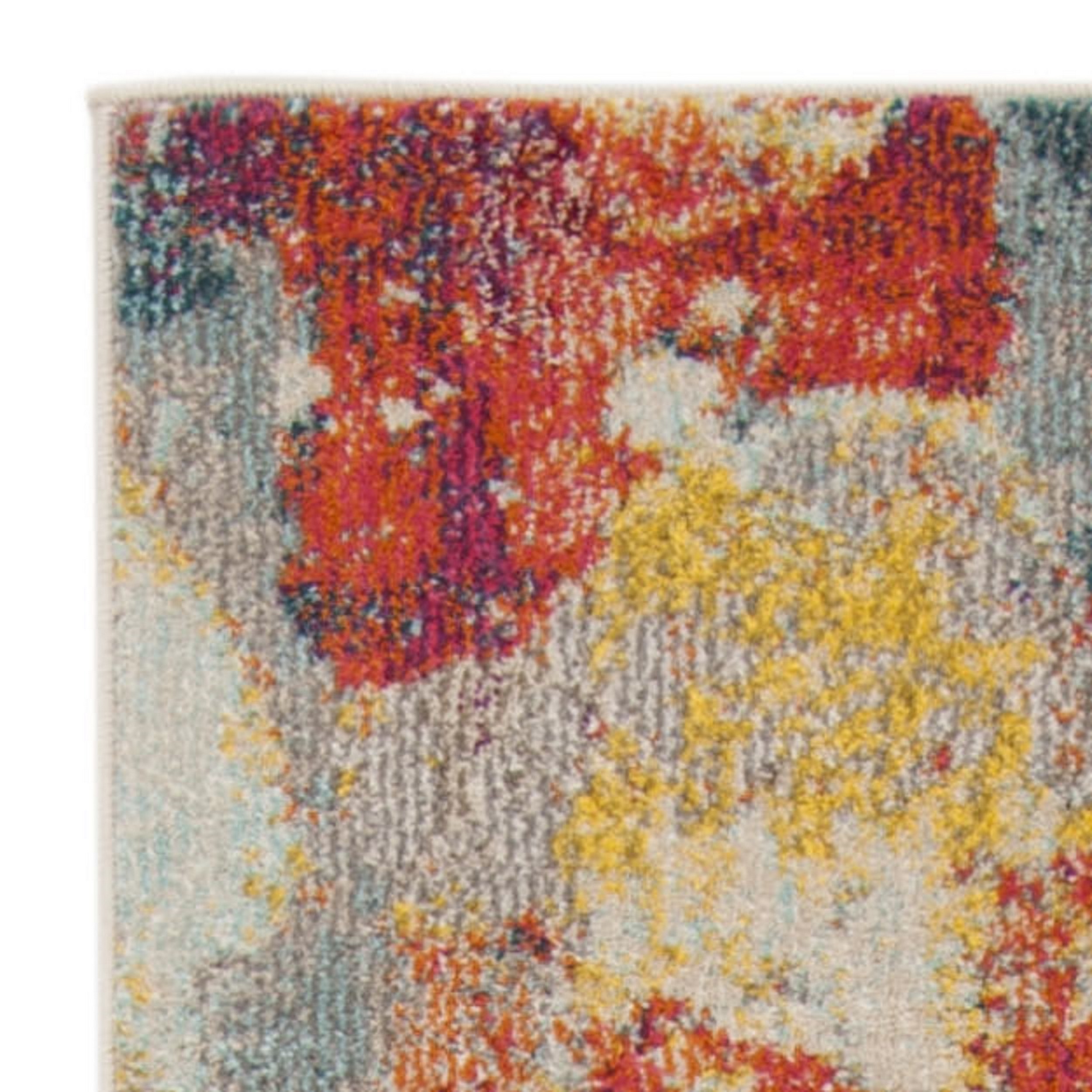 SAFAVIEH Phoenix Seamus Colorful Abstract Runner Rug, Blue/Orange, 2'3" x 8'