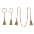 thumbnail image 1 of 3PcsSet Wooden Beaded Garland with Tassel Rustic Look Farmhouse Style Wall Tray Decoration, 1 of 6
