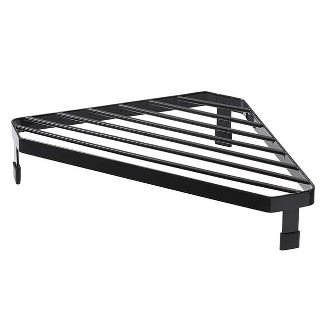 Escurridor de platos para fregadero, de acero revestido, soporte para esponja de cocina, escurridor de esponja para fregadero de esquina, color negro
