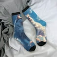 thumbnail image 5 of Cauagu Clear Sky Blue Cat Print Crew Socks for Women and Men,Adult Athletic Running Socks 1-Pair Sports Socks Work Gear Socks with Moisture Wicking, 5 of 6
