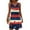 Dark Blue, variant on Women's Summer V-Neck Dress, Independence Day Themed Sleeveless Sundress with Elastic Waist, Perfect for Barbecues and Family Gatherings,Black L
