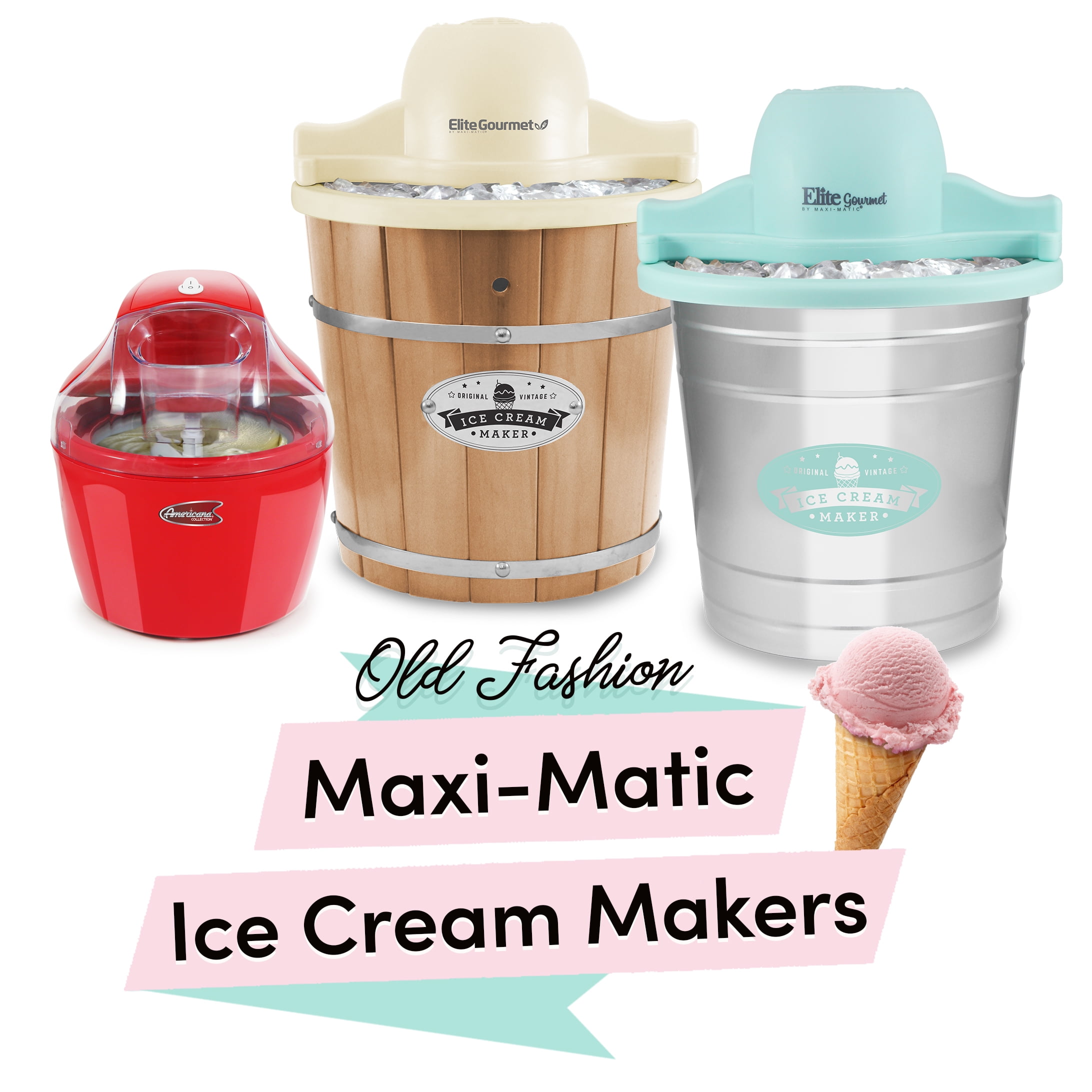 Elite Gourmet Americana 1.5 qt Electric Ice Cream Maker with Quick