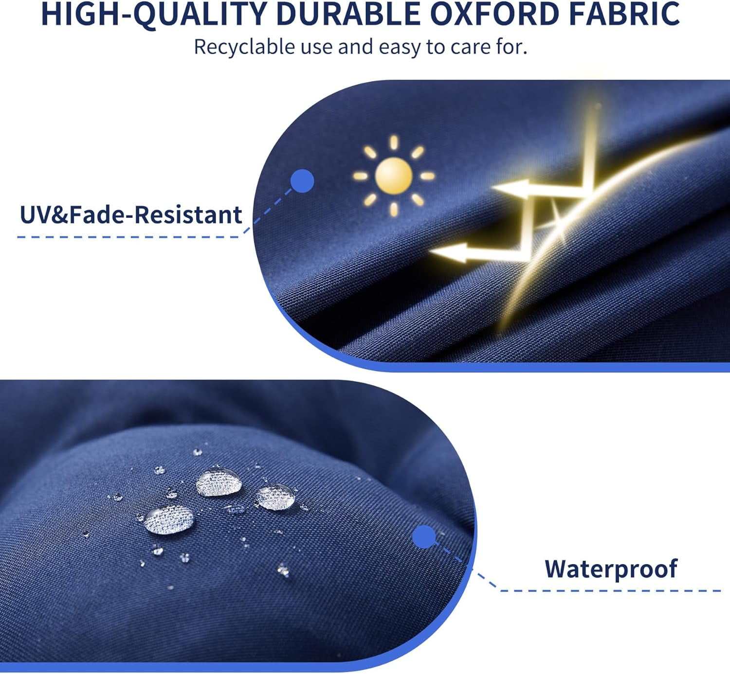 Outdoor Bench Cushion, 48x18x5 Inch, Waterproof Bench Cushion for Outdoor/Indoor Furniture, Tufted Patio Bench Seat Cushion, Fade Resistant Outdoor Cushions for Porch Swing Couch, Navy Blue
